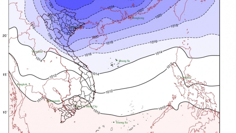 Strong cold air sweeps across northern Vietnam, temperatures drop sharply